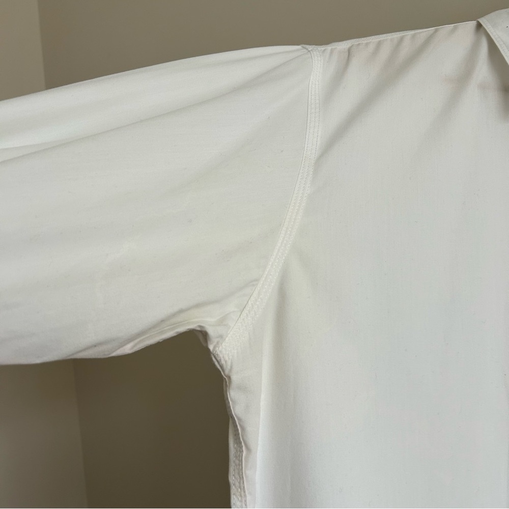 Tommy Hilfiger White Denim Chambray Cuff Button Down Dress Shirt Regular Fit XL - Picture 8 of 9